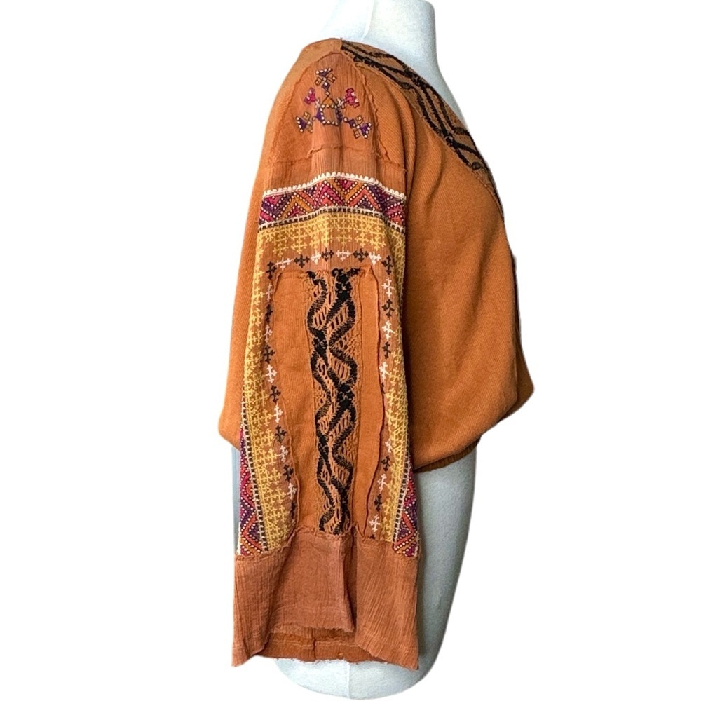 Free People Cross Country Sienna Bell Sleeve Bohemian Boho Top, Size Lar… - Picture 3 of 11